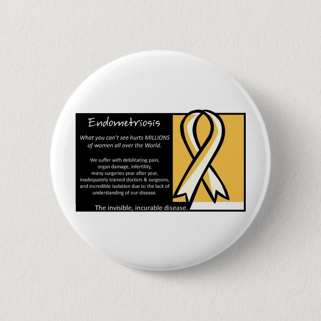 Endometriosis-gelbes Band Button (Vorderseite)
