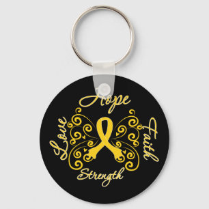 Endometriosis-Hoffnungs-Motto-Schmetterling Schlüsselanhänger