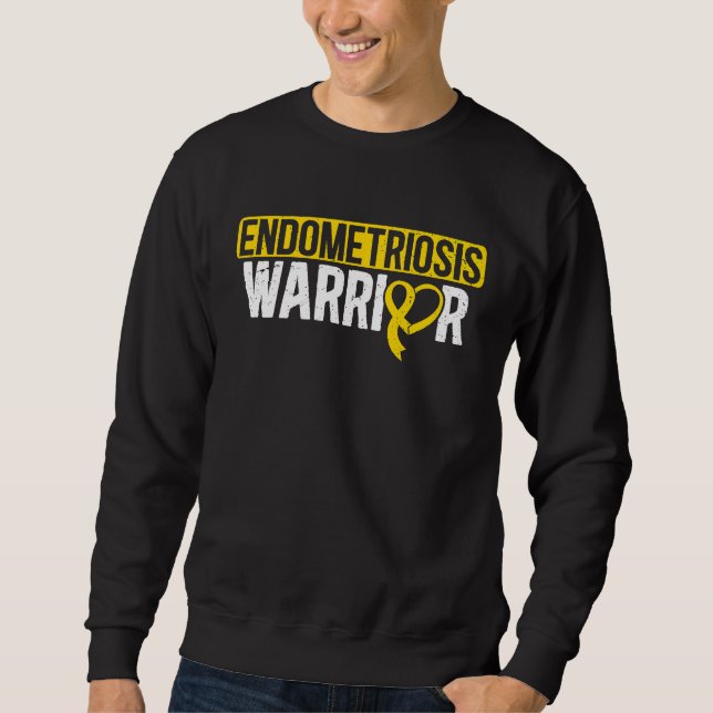 Endometriosis Warrior Yellow Ribbon Endo Awareness Sweatshirt (Vorderseite)