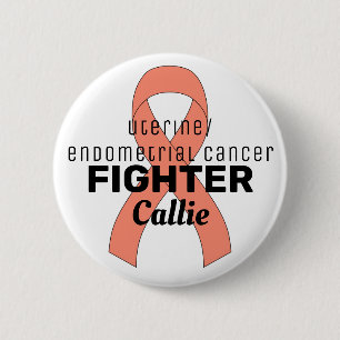 Endometriumkarzinom-Ribbon-weißer Knopf Button