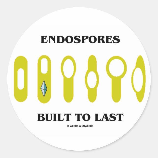 Endospores, bis zuletzt gebaut (bakterielle Einste Runder Aufkleber (Vorderseite)