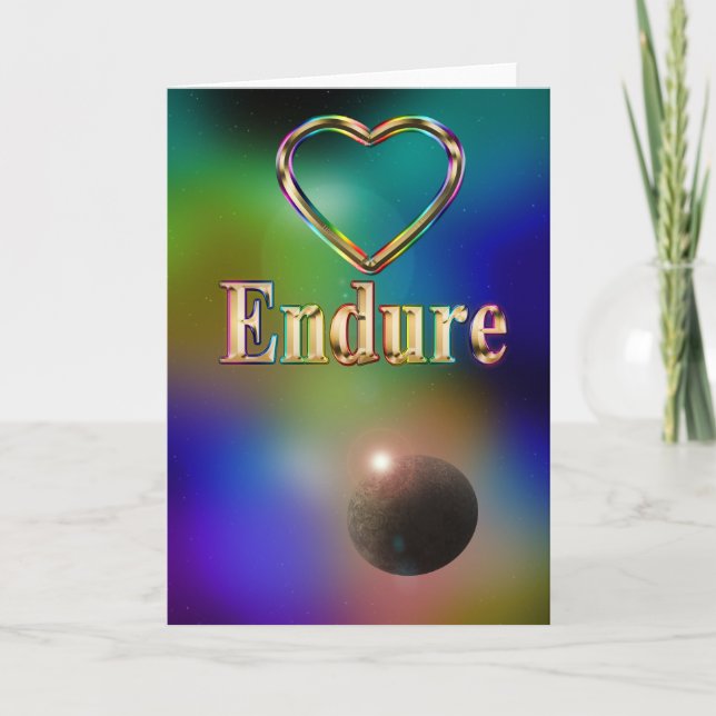 Endure Ermutigung Universum Kosmos Regenbogen Karte (Vorderseite)