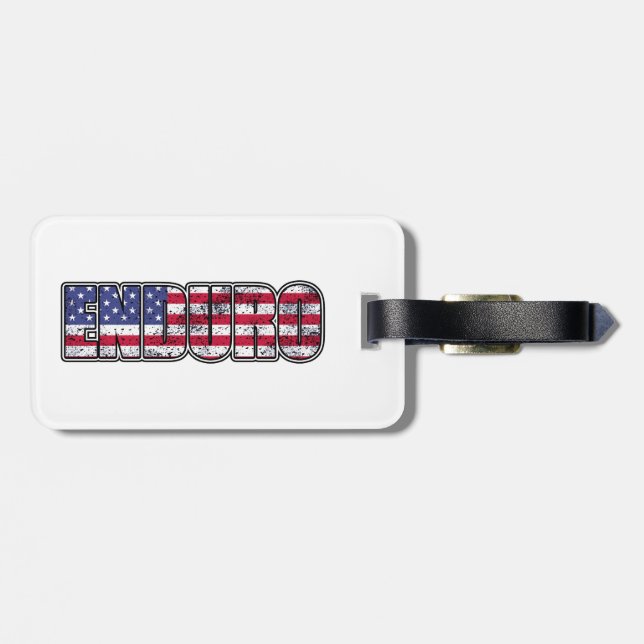 Enduro Mountain Biking Amerikanische Flagge Gepäckanhänger (Rückseite horizontal)