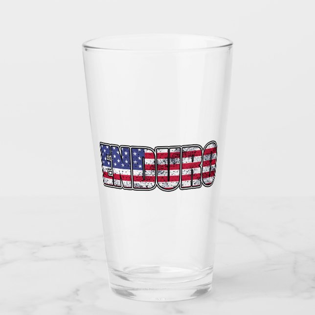 Enduro Mountain Biking Amerikanische Flagge Glas (Vorderseite)