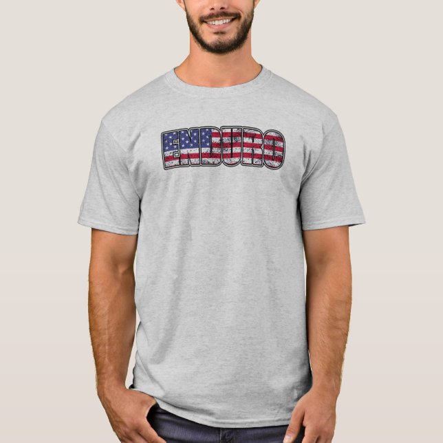 Enduro Mountain Biking Amerikanische Flagge T-Shirt (Vorderseite)