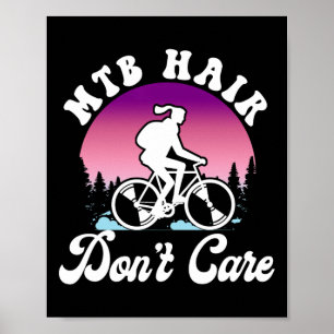 Enduro Mtb Mountainbike Fahren Bergab Mädchen Vint Poster