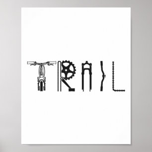 Enduro Mtb Mountainbike Fahren Bergab Vintage T Poster