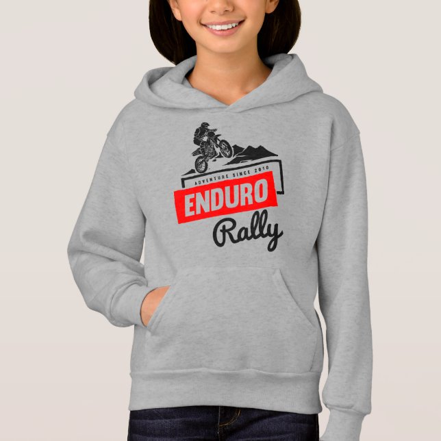 Enduro Rally Adventure Hoodie - Retro Dirt Bike (Vorderseite)
