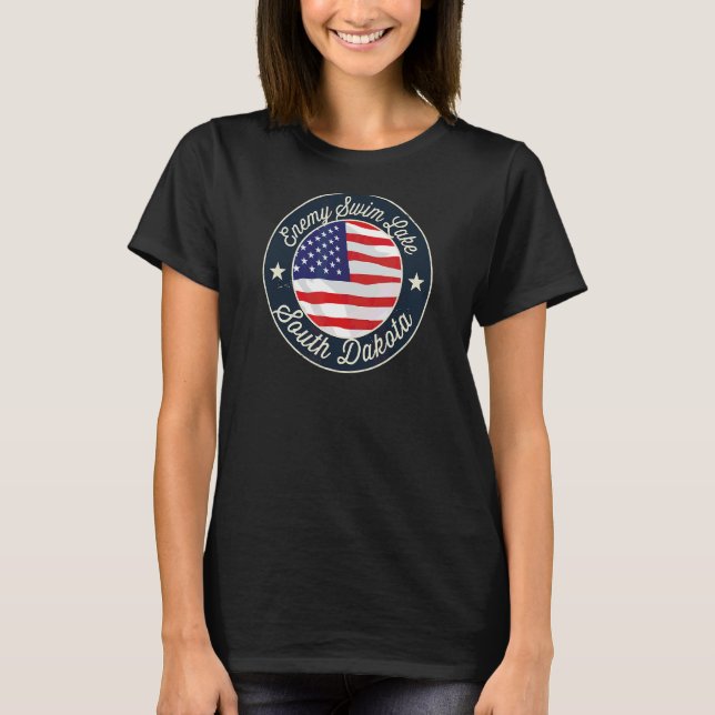 Enemy Swim Lake Patriotic South Dakota Souvenir T-Shirt (Vorderseite)