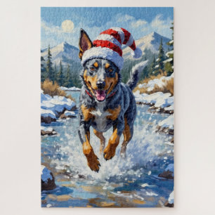 Energer Hund Blue Heeler Winter Creek Weihnachten