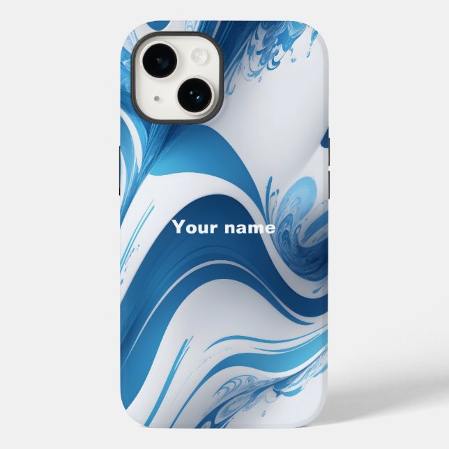 Energetic Blue für Sportfans Case-Mate iPhone 14 Hülle (Rückseite)