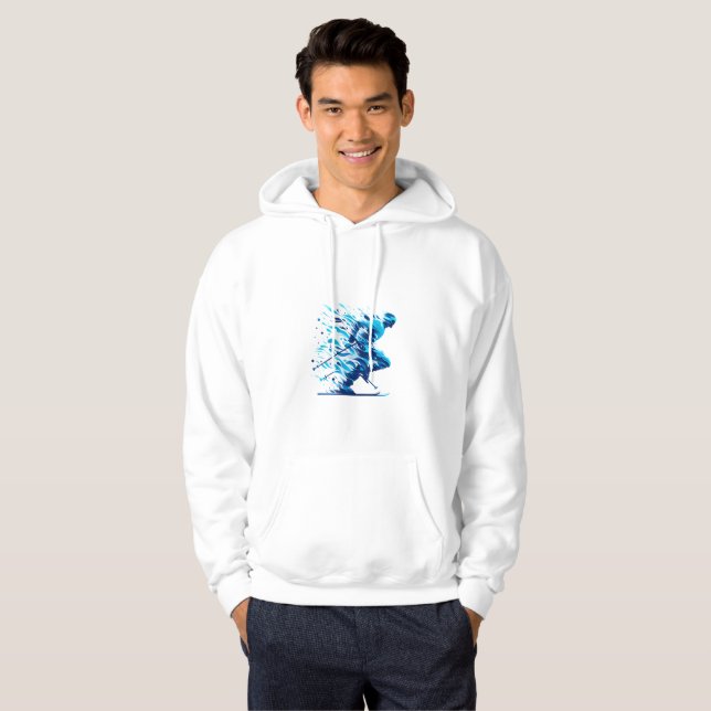 Energetic Blue für Sportfans Hoodie (Vorne ganz)
