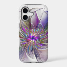 Energetic, Colorful Abstract Fractal Art Flower