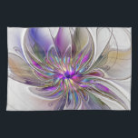 Energetic, Colorful Abstract Fractal Art Flower Geschirrtuch<br><div class="desc">A multicolored powerful fantasy flower,
unique floral fractal art.
Design for your kitchen towel and more.</div>