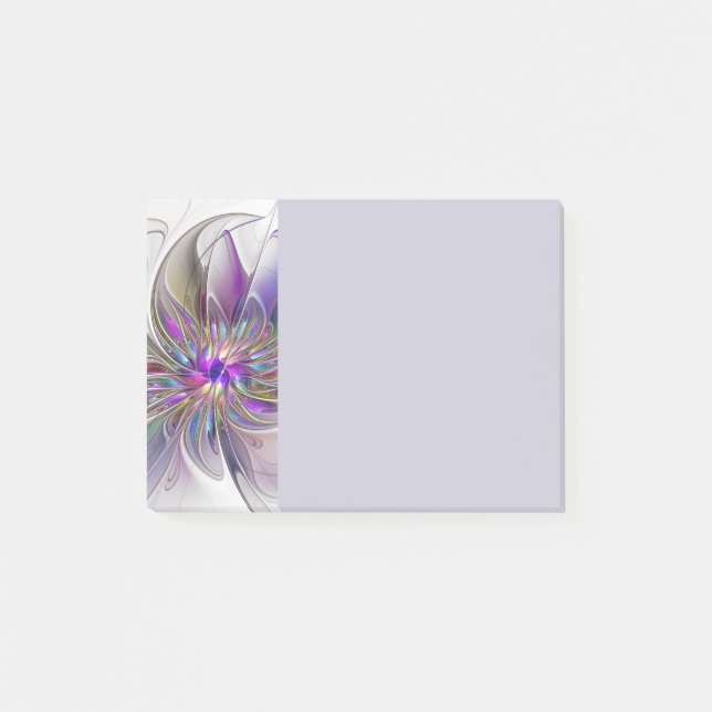 Energetic, Colorful Abstract Fractal Art Flower Post-it Klebezettel (Vorderseite)