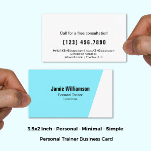 Energetic Electric Blue Personal Training Visitenkarte