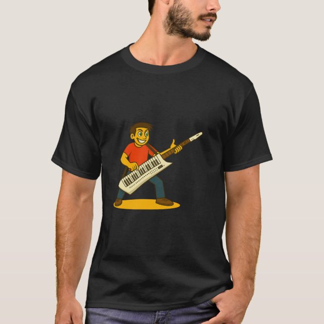 Energetic man playing keytar T-Shirt (Vorderseite)