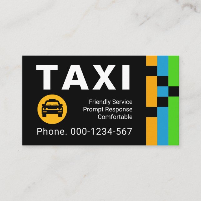Energetic Transport Routes Taxi Drive Visitenkarte (Vorderseite)