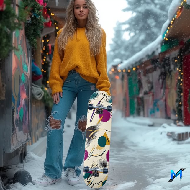 Energetische Abstrakte Formen Skateboard Deck (Von Creator hochgeladen)