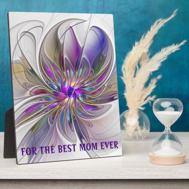 Energetische, Abstrakte Fraktal Blume Beste Mama Fotoplatte (Seite)