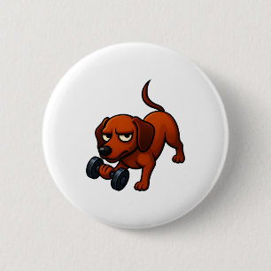 Energetische Dackel Hanbell Comic Motivation Button