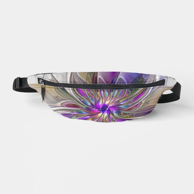 Energetische, farbenfrohe Abstrakte Fraktal Kunst  Bauchtasche (Vorderseite)