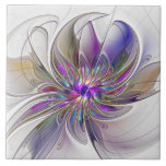 Energetische, farbenfrohe Abstrakte Fraktal Kunst Fliese<br><div class="desc">Dekorative einzigartige Fantasie-Blume. Design für Ihre Keramik Fliesen und mehr.</div>