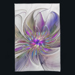 Energetische, farbenfrohe Abstrakte Fraktal Kunst  Geschirrtuch<br><div class="desc">Eine bunte,  kraftvolle Fantasie-Blume,  einzigartiges Fraktal Art.</div>