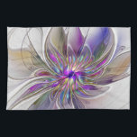 Energetische, farbenfrohe Abstrakte Fraktal Kunst Geschirrtuch<br><div class="desc">Eine bunte, kraftvolle Fantasie-Blume, eine einzigartige Blumenkunst, entworfen für Ihr Küchentuch und vieles mehr.</div>