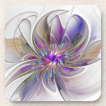 Energetische, farbenfrohe Abstrakte Fraktal Kunst  Getränkeuntersetzer<br><div class="desc">Eine bunte,  kraftvolle Fantasie-Blume,  einzigartiges Fraktal Art. Design für Ihren harten Kunststoff mit Korkrücken Untersetzer und mehr.</div>
