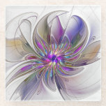 Energetische, farbenfrohe Abstrakte Fraktal Kunst  Glasuntersetzer<br><div class="desc">Eine bunte,  kraftvolle Fantasie-Blume,  ein einzigartiges Fraktal Art.</div>