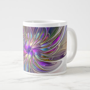 Energetische, farbenfrohe Abstrakte Fraktal Kunst  Jumbo-Tasse