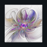 Energetische, farbenfrohe Abstrakte Fraktal Kunst  Magnet<br><div class="desc">Eine bunte,  kraftvolle Fantasy-Blume,  einzigartige Blumenkunst,  Design für Ihren ungewöhnlichen dekorativen Viereckmagnet und vieles mehr.</div>