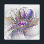 Energetische, farbenfrohe Abstrakte Fraktal Kunst  Magnet<br><div class="desc">Eine bunte,  kraftvolle Fantasy-Blume,  einzigartige Blumenkunst,  Design für Ihren ungewöhnlichen dekorativen Viereckmagnet und vieles mehr.</div>