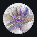 Energetische, farbenfrohe Abstrakte Fraktal Kunst  Magnet<br><div class="desc">Eine bunte,  kraftvolle Fantasie-Blume,  einzigartige Blumenkunst,  Design für Ihren ungewöhnlichen dekorativen Rundmagnet und vieles mehr.</div>