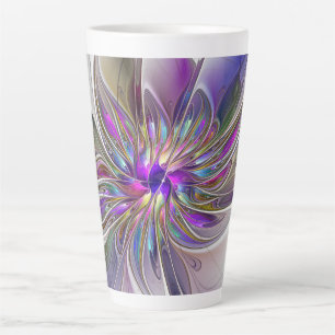 Energetische, farbenfrohe Abstrakte Fraktal Kunst  Milchtasse