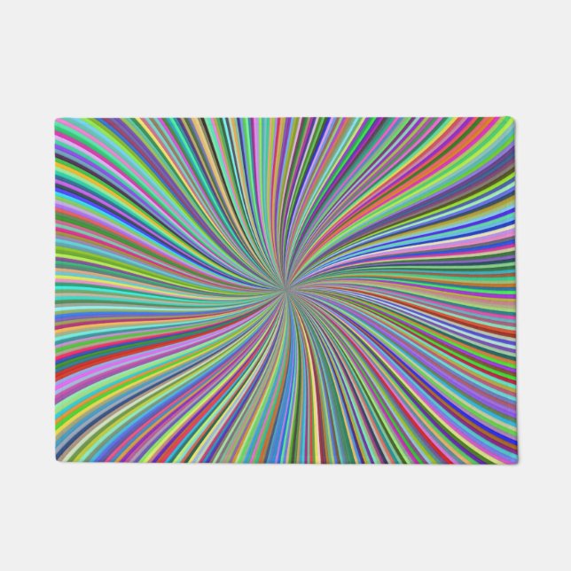 Energetische farbenfrohe Ribbon Sunburst Fußmatte (Vorderseite)