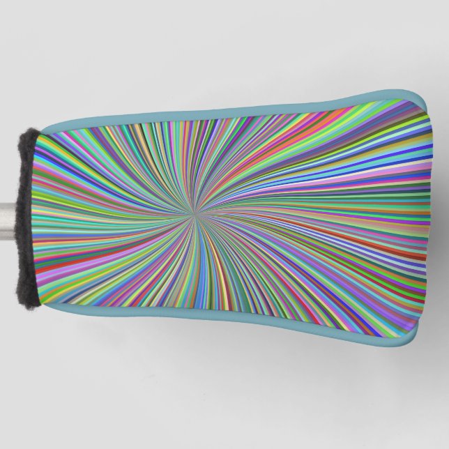 Energetische farbenfrohe Ribbon Sunburst Golf Headcover (Vorderseite)
