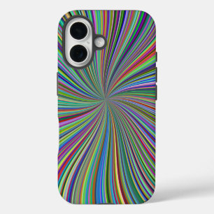 Energetische farbenfrohe Ribbon Sunburst iPhone 16 Hülle