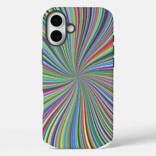 Energetische farbenfrohe Ribbon Sunburst iPhone 16 Plus Hülle
