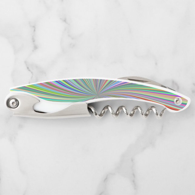 Energetische farbenfrohe Ribbon Sunburst Kellnermesser (Vorderseite)