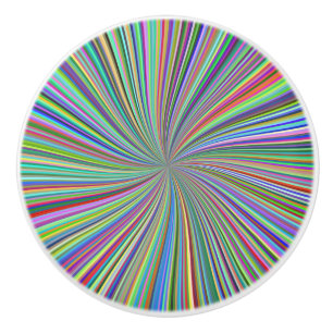 Energetische farbenfrohe Ribbon Sunburst Keramikknauf