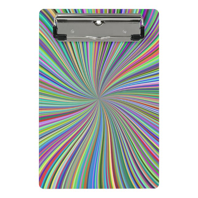 Energetische farbenfrohe Ribbon Sunburst Mini Klemmbrett (Vorderseite)