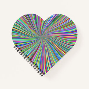 Energetische farbenfrohe Ribbon Sunburst Notizbuch