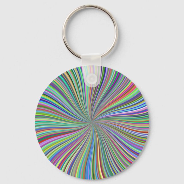 Energetische farbenfrohe Ribbon Sunburst Schlüsselanhänger (Vorderseite)