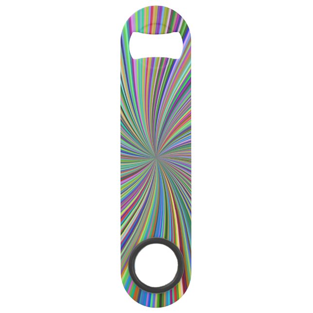Energetische farbenfrohe Ribbon Sunburst Speed Flaschenöffner (Vorderseite)