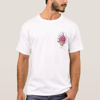 Energetischer rosa Cupcake-Kartoffel beim Springse