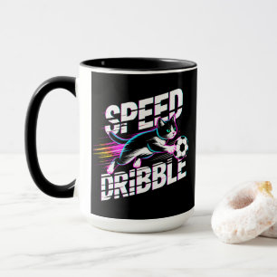 Energetisches Speed-Dribbling-Fußball-Katzenliebha Tasse