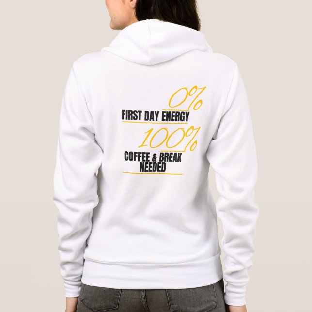 "Energie 0% - Kaffee 100% Hoodie" Hoodie (Rückseite)