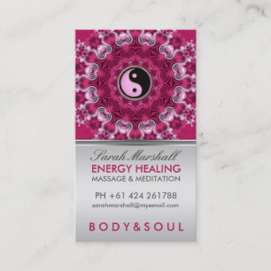 Energie-heilende holistische rosa silberne visitenkarte